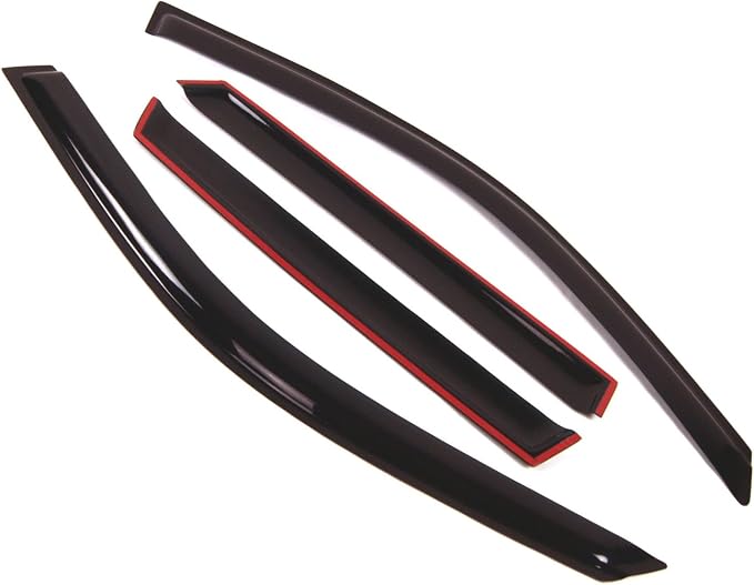 WD2-007 Dark Smoke 4 Pcs Set Window Visor (Outside Mount) Deflector Rain Guard Compatible with 2000-2006 BMW X5