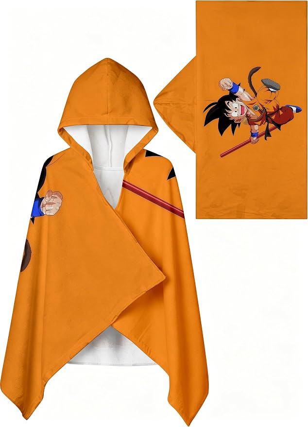 D Printed Soft Cotton Terry Hooded Towel Wrap, Portable Absorbent Towel for Bath Pool Beach Daily Use, 28 in x 55 in