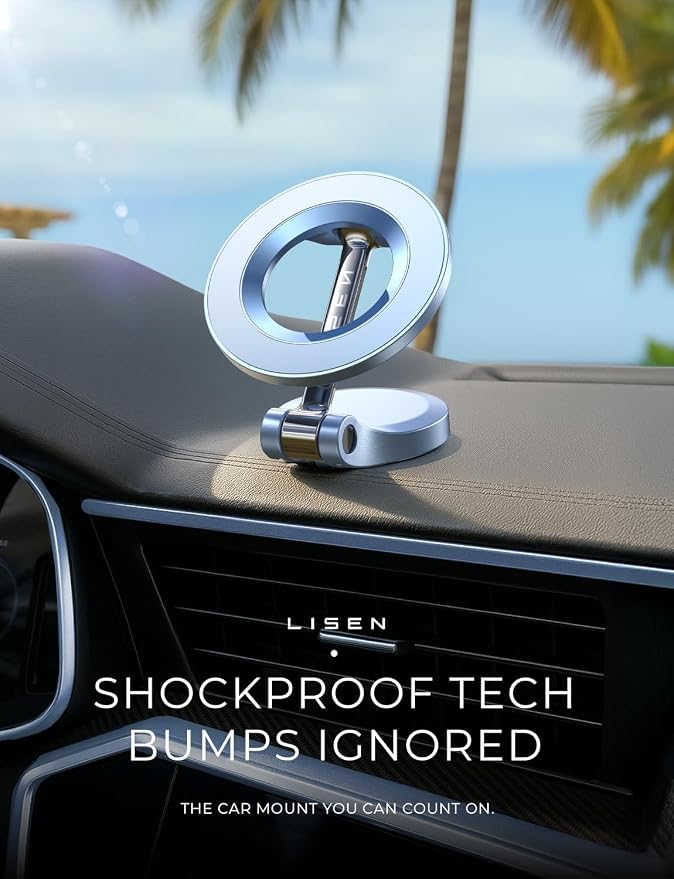 for iPhone MagSafe Car Mount [24 Strong Magnets] 360 Degrees Ultra Magnetic Phone Holder for Car Dashboard, Universal Car Phone Mount Magsafe Accessories for iPhone17 Pro Max Air 16 15 14, Blue