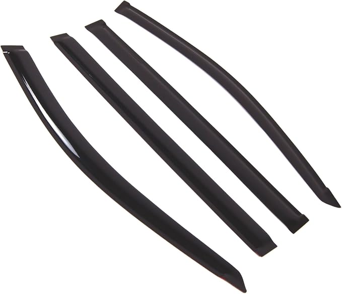 WD2-790B Dark Smoke 4 Pcs Set Window Visor (Outside Mount) Deflector Rain Guard Compatible with 2017-2018 Dodge Grand Caravan