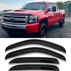 4-pcs Sun Rain Snow Vent Guard Shade Window Visors for 2007-2013 Chevy/GMC Crew Cab Pickup SUV Wind Deflectors, 94515 Truck Window Visor Rain Guards