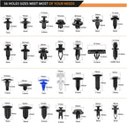 1315PCS Retainer Clips Interior Accessories - 56 Most Popular Sizes Bumper Trim Body Clips with Fasteners Remover and 10Pcs Reusable Cable Ties for Toyota Nissan Ford BMW Chevy Honda Subaru