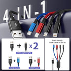 Travel 4 in 1 Multi Charging Cable with Dual IP/Type C/Micro USB, 2Packs 5FT Car Accessories iPhone Charger Cord for Multiple Devices, Universal USB Cable for iPhone17-8/iPads/Tablets and More