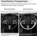Car Leather Steering Wheel Cover - Panapi Material, Universal 14.5-15 Inch Leather Anti-Slip Breathable Auto Steering Wheel Covers for Men Women (Nappa Leather - Black & White)