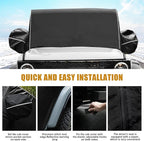 600D Cab Cover Windproof Sunshade Cover Compatible with 2021-2024-2026 Ford Bronco 4 Door, 6-Layer Protection Frost Wiper & Mirror Covers Protect from Sunshine, UV, Snow, Rain(Not fit Bronco Sport)