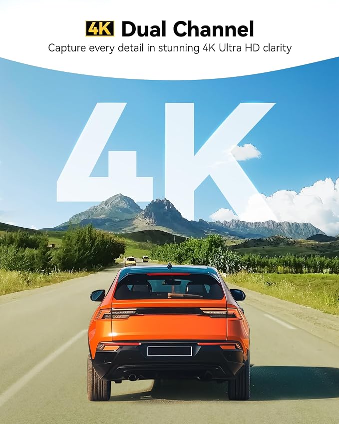 G850 PRO 4K Mirror Dash Cam with ADAS and BSD, Smart Rear View Mirror with 5.8GHz WiFi, Voice Control, 12 inches Camera Includes 64GB Card, GPS, G-Sensor, Loop Recording