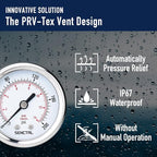 200 Psi Pressure Gauge, 2" Dial Size, 1/4 NPT Back Mount, Waterproof, Stainless Steel Case, for Water Filter Pneumatic Regulator Air Compressor Tire Pressure Test