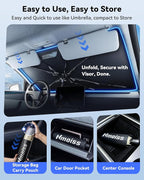 Windshield Sun Shade Umbrella for Honda Accord - [Vinyl Coating Heat Shield] Protect Car from Sun Rays & Heat Damage Keep Cool and Protect Interior, Spring Structure Edge