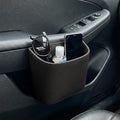 Leather Car Trash Can, Clip on Small Car Garbage Can, Waterproof Leakproof Back Seat Trash Bin, Multifunctional Vehicle Storage Organizer for Trucks, SUVs (Black)