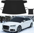 Windshield Cover for Ice and Snow Heavy Duty 600d Oxford Fabric Windshield Protector for Cars Suvs Trucks Secure Fit Waterproof Frost Cover for Winter Car Accessories, Black, 69"x42"
