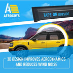 Extra Durable Window Deflectors Tape-On Window Visors Rain Guards Fit for Ford Bronco Sport 2021-2026, Sun Visors, Wind Vent for Shades, Exterior Car Accessories - 4pcs. AG0718