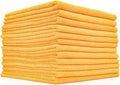 The Edgeless Pearl - Professional Microfiber Detailing Towel for Ceramic Coating Leveling and Sealant Removal, Scratch-Free with No Tags, 320gsm, 16in x 16in, Orange - 12-Pack