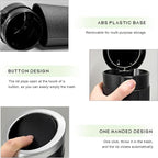 Car Trash Can Bin with Lid, Cup Holder Garbage Container Leakproof Vehicle Door Trash Bin, Mini Portable Dustbin Multipurpose Organizer for Auto Side Door Home Office (Silver)