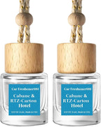 C Classy Hanging Car Air Freshener 2 Pack, Cabana Hotel Scent Essential Oil Diffuser, Long-Lasting Fragrance,Cute Glass Bottle Car Accessories for Women & Men, Made in USA
