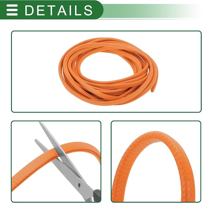 Universal Car Door Edge Protective Sealing Strip U-Type Door Scratch Protection Guard, 26.25ft 8m, Anti-scratch Collision, PVC Iron, Orange