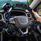 Neon Cat Steering Wheel Cover, Non Slip Polyester Car Wheel Protector for Car SUV Truck, Universal 15 Inch