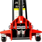 3.5 Ton Low Profile Trolley Floor Jack,Professional Steel Racing Jack with Dual Pistons Quick Lift Pump,Red Heavy Duty Hydraulic Lifting Range 4''-21'',3.5 (7,000 lb) Capacity