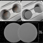 6 PCS Nappa Microfiber Leather Grey Steering Wheel Cover Set, Breathable Fabric Steering Wheel Cover 14.5-15inch Universal, Car Center Console Cover, Seat Belt Cushion, Cup Holder Coaster