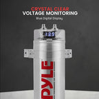Pyle 3.2 Farad Digital Power Capacitor for Car Audio Systems - Blue LED Voltage Display, Over Voltage Protection, 12-24V DC, Amplifier Power Stabilizer with Mounting Hardware