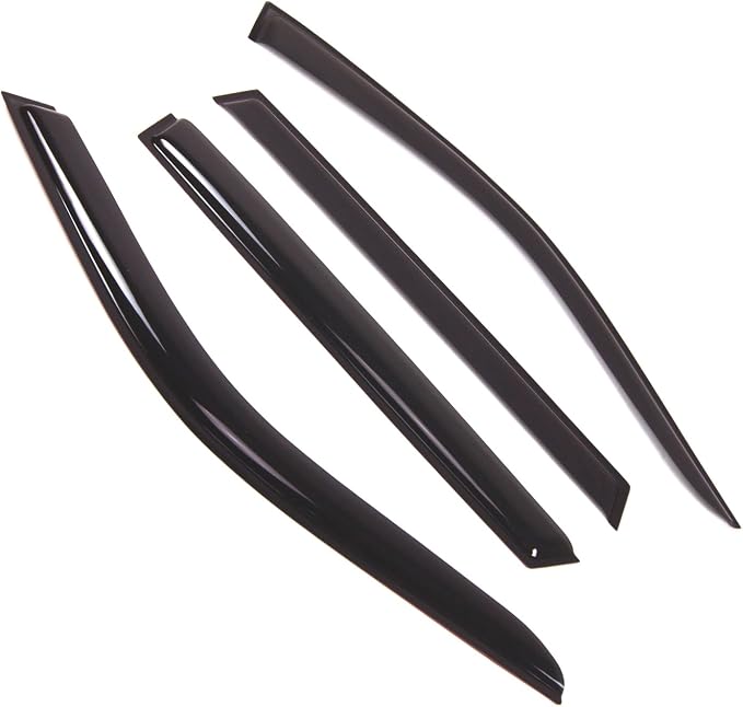 WD2-519 Dark Smoke 4 Pcs Set Window Visor (Outside Mount) Deflector Rain Guard Compatible with 2007-2013 BMW X5