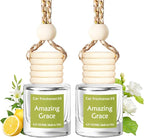Hanging Car Air Freshener, Long Lasting Essential Oil Diffuser, Non-Toxic New Car Scent, Cute Car Fresheners for Women, 2 Pack Made in USA