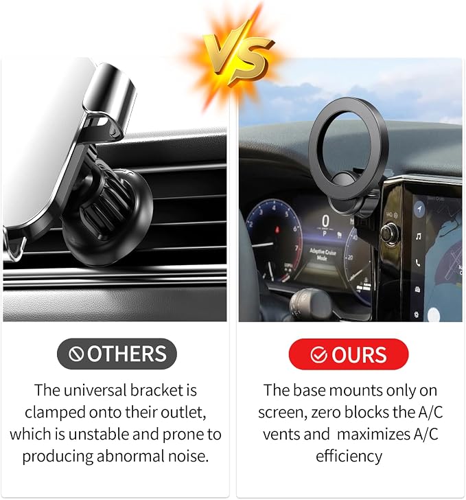 Car Phone Holder for Toyota Camry 2025-2026 Accessories, 12.3-inch Screen | Magsafe Magnetic Cell Phone Mount Clip Compatible with iPhone, 3D fit Stable Dashboard GPS Navigation Bracket Cradle Stand