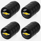 4pcs Tire Valve Stem Caps, Compatible with Chevrolet Chevy Series Stem Cap Universal Car Air Cover Car Accessories for Cars, SUV, Truck, Motorcycles （Black）