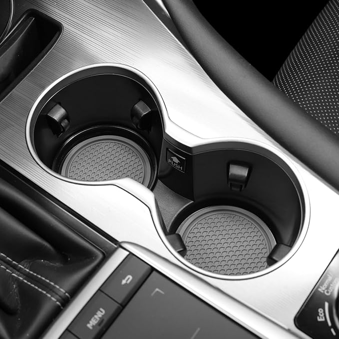 Car Cup Coaster, 4PCS Universal Non-Slip Cup Holders Embedded in Ornaments Coaster, Car Interior Accessories, Gray
