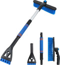 Car Snow Brush Ice Scraper, 32in Extendable, Windshield | 9.45in brush head, 3.82in scraper with ice chippers, 32in extendable, foam grip, easy storage