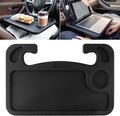 Car Steering Wheel Desk for Laptop,Multipurpose Travel Car Accessories, Car Seat Stand Trays for Eating, Steering Wheel Overhead Table Console(Black)
