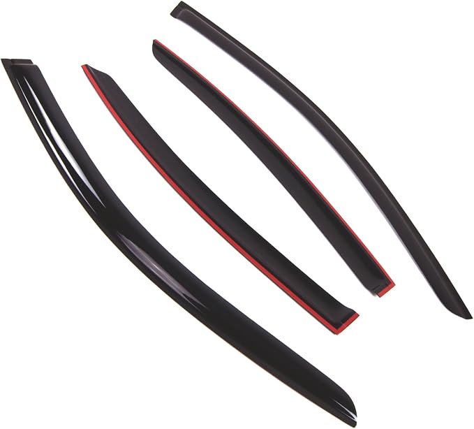 WD2-706B Dark Smoke 4 Pcs Set Window Visor (Outside Mount) Deflector Rain Guard Compatible with 2017-2018 Lexus ES350