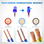 400PCS Blue Wire Connectors Kit 20-18 AWG Electric Wire Caps Insulating Insert Twist Electrical Wire Terminal with Spring for Connect Electrical Wiring Automotive Car Truck Boats Marine