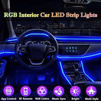 Interior Car LED Strip Lights, RGB 6 in 1 Ambient Lighting Kits with 315 inches Fiber Optic, 16 Million Colors Car Interior Lights with Wireless APP and Remote Control, Sync to Music