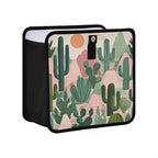 Car Trash Can Organizer Bin with Adjustable Strap for Back Front Seat Console Waterproof Leakproof Collapsible Portable 11 Inch Boho Cacti Mountains and Sun