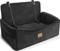 Dog Car Seat for Large Medium Sized Dogs Under 55 lbs, Dog Booster Seat for 2 Small Dogs with Detachable Washable Cover, Memory Foam Pet Car Seat with 2 Safety Belts and Storage Pockets