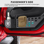 Metal Front Door Pocket Storage Box for Jeep Wrangler JL JLU 4XE 2018-2026 & Gladiator JT 2020-2023 2024 2025 2026 Accessories Door Organizer Storage Molle Panels (Not for Power Seats), 2PCS