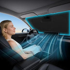 Car Windshield Sunshade – Double-Layer Design for 2X Heat Blocking, Blocks UV Rays, Foldable Sun Shade for Cars, Trucks & SUVs, Keeps Interior Cooler, Large (63 x 33.8 in)