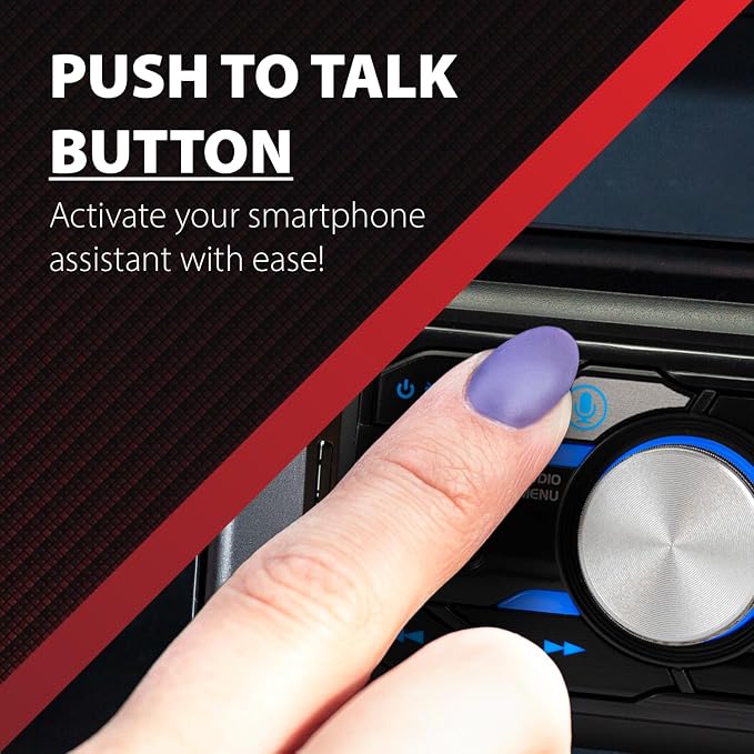 XRM69BT Single DIN Car Stereo Bluetooth & AM/FM Radio | Hands-free Bluetooth calling & music streaming, push to talk voice assistant, USB playback & charging