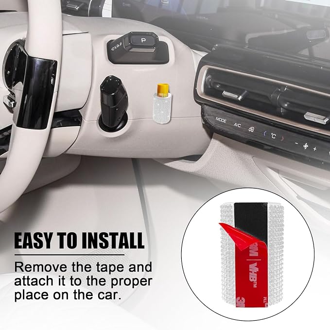 Upright Car Chapstick Holder, Bling Insulating Lip Balm Holder,Rhinestone Car Accessories for Women Interior,Suitable for Most Vehicles. (White)