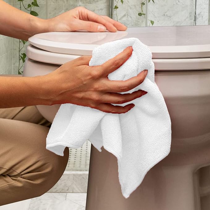 Microfiber Cleaning Cloths (Value Pack of 36) - Size 16 x 16 Inches, Highly Absorbent Cleaning Rags, Lint Free, Reusable and Washable, Microfiber Towels for Cars