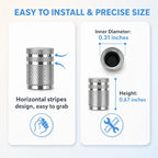 Tire Valve Stem Caps 8 Pack, Aluminum Tire Valve Caps with Plastic Liner, Corrosion Resistant Leak Proof Air Valve Caps, Universal Valve Stem Caps for Cars, Trucks, SUVs, Motorcycles and Bikes