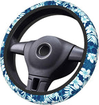 Hawaiian Hibiscus Flower Steering Wheel Cover Non-Slip Auto Steering Wheel Protector Car Accessories Universal Fit 15 Inches for Men Women