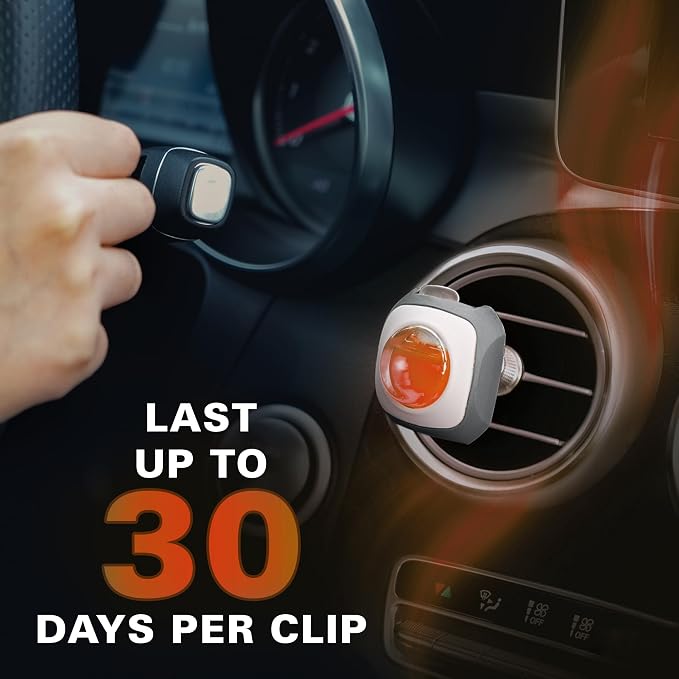 Eleu Pomelo Scent Car Air Freshener Vent Clip 6 Ct | Long Lasting Up To 180 Days Car Refresher, Auto Interior Odor Eliminator Fragrance Oil Perfume Accessory, 4ml Each