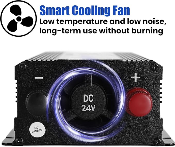 1500 Watt Power Inverter with LED Display,Dual AC Outlets,USB Port, 24V DC to 110V AC Converter Car Power Inverter for Vehicles, Car, RV, Truck, Off Grid Solar System, Outdoor Camping
