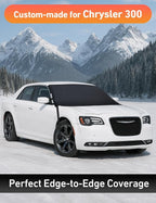 Car Snow Cover Compatible for Chrysler 300 | Windshield Cover for Ice and Snow with S-Hook Straps | Heavy-Duty 600D Oxford Winter Car Cover, Waterproof & Anti-Slip