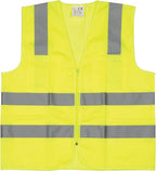 W1580 High-Visibility Reflective Safety Vest, Chest Pockets, Zip Closure, Neon Yellow
