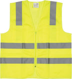 W1580 High-Visibility Reflective Safety Vest, Chest Pockets, Zip Closure, Neon Yellow