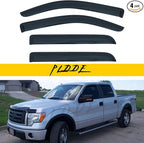 Window Visor Rain Guards Compatible with 2004-2008 Ford F150 SuperCrew/Crew Cab & 2006-2008 Lincoln Mark LT SuperCrew Cab Wind Deflector Vent Visors for Trucks Accessories Outside Mount Tape-On
