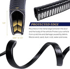Black Edge Trim 1/2" X 3/8" U-Channel Rubber Weatherstrip with Metal Fit Gap 3/64" to1/4 Car Door Edge Sealing Strip, PVC Weather Stripping Metal Edge Protector - 10Foot