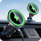 15W for MagSafe Car Mount Charger - [20X Strong Magnets] Wireless Car Phone Holder Charger, Magnetic Phone Holders for Car Vent Dash Accessories for Women Men for iPhone 17 Pro Max Silver